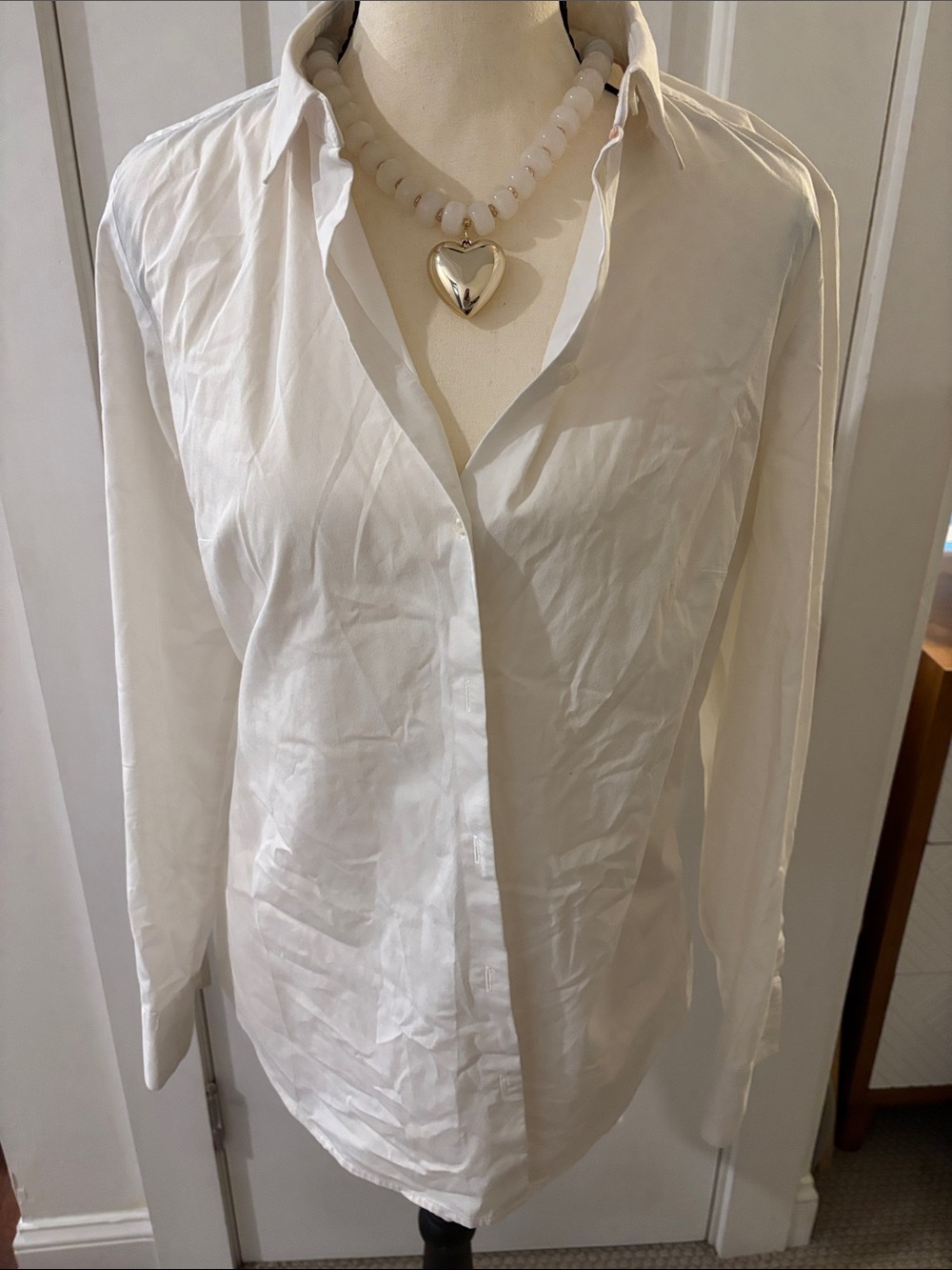 Express Women's White Button-Down Shirt
